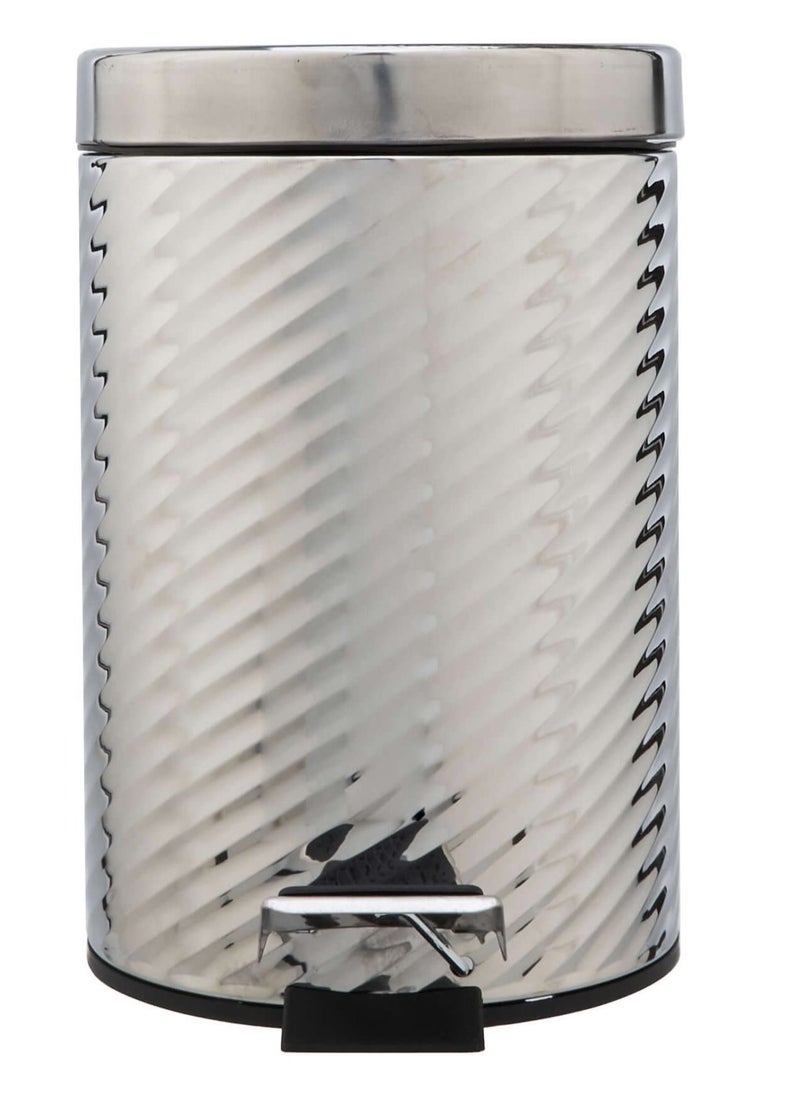 hygic - Stripes Design Stainless Steel Pedal Bin 3 Liters - Image 1