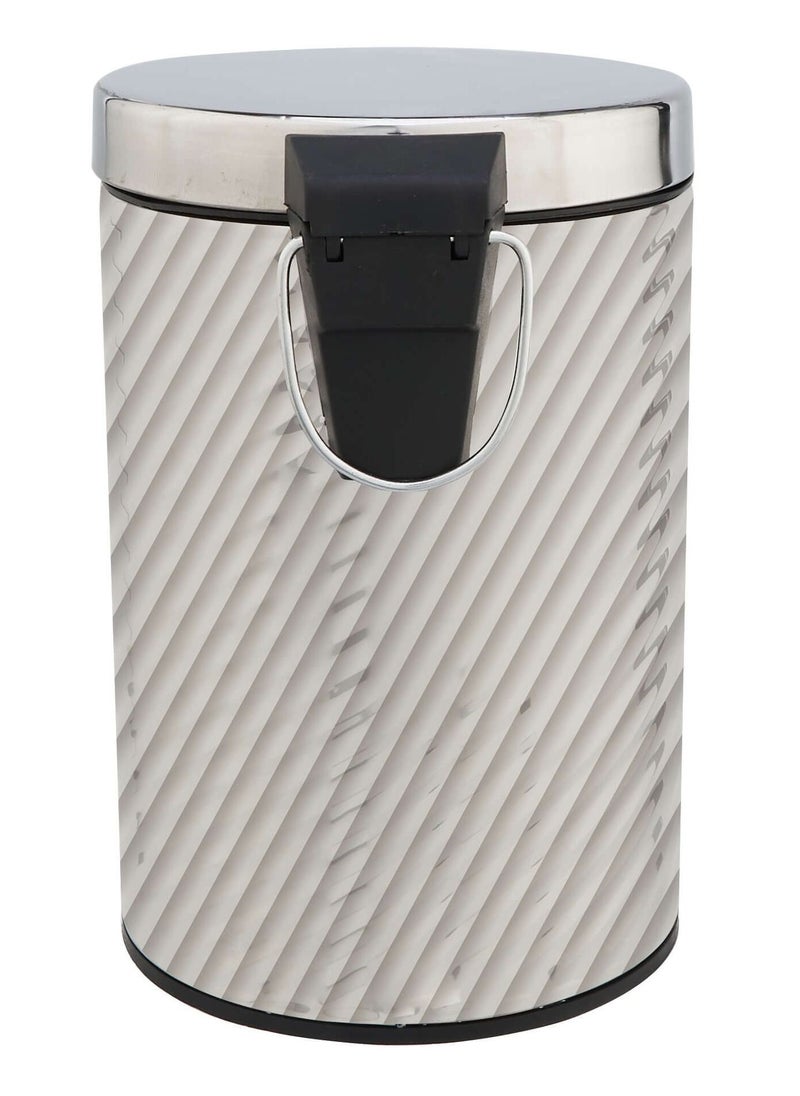 hygic - Stripes Design Stainless Steel Pedal Bin 3 Liters - Image 1