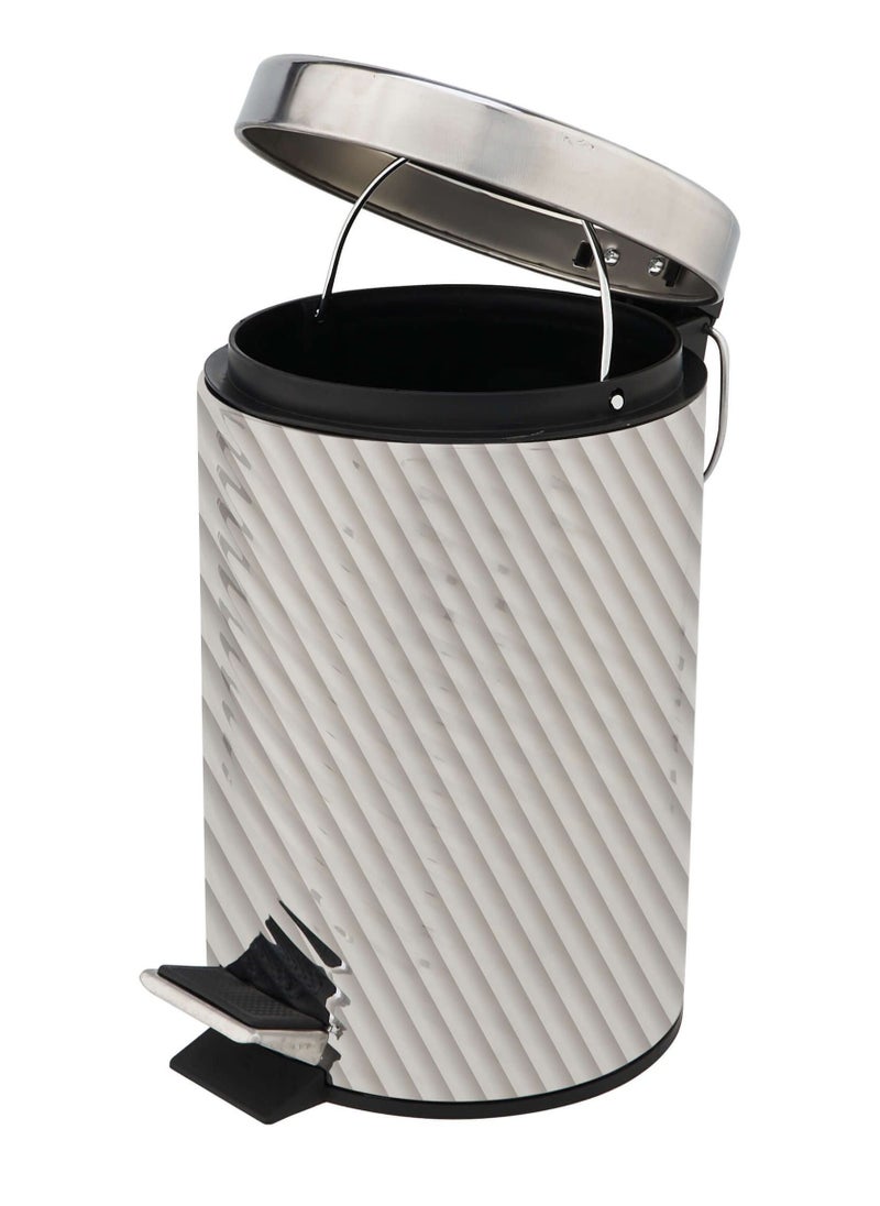 hygic - Stripes Design Stainless Steel Pedal Bin 3 Liters - Image 1