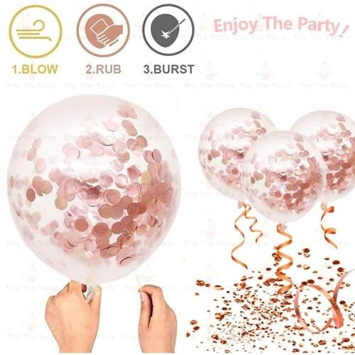 Pop The Party Nylon 4Th Number Balloon With 4 Digit Balloon For Including Star, Heart And Confetti Balloons,Multicolor,14 Pcs - Image 4