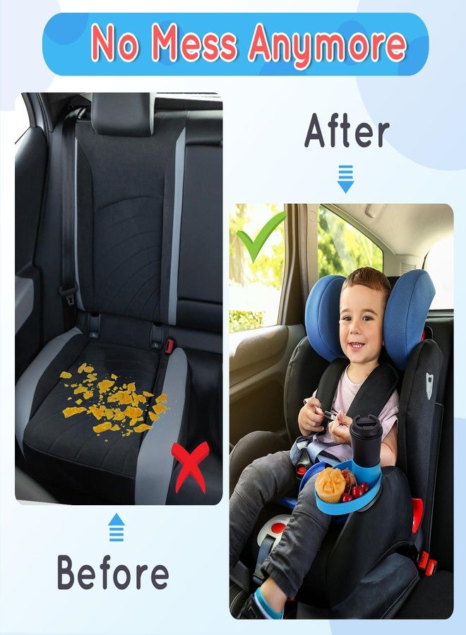 Elfzone Car Seat Cup Holder Snack Tray - Easily Expands Cup Holder into 360° Cup & Travel Tray for Kids Car Seat, Booster, and Stroller(Blue) - Image 5