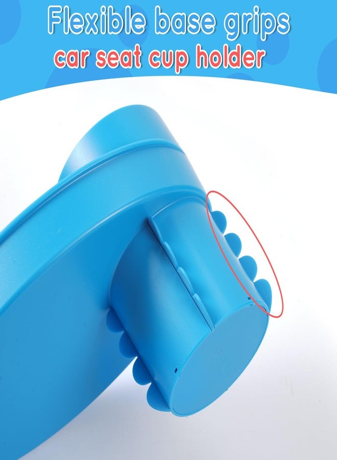 Elfzone Car Seat Cup Holder Snack Tray - Easily Expands Cup Holder into 360° Cup & Travel Tray for Kids Car Seat, Booster, and Stroller(Blue) - Image 2