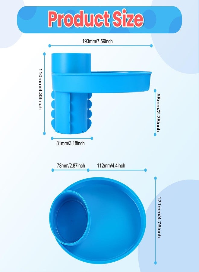 Elfzone Car Seat Cup Holder Snack Tray - Easily Expands Cup Holder into 360° Cup & Travel Tray for Kids Car Seat, Booster, and Stroller(Blue) - Image 4