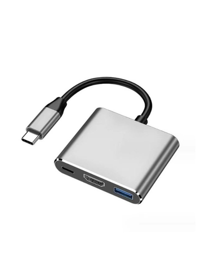 Generic TYPE-C TO HDMI 3 IN 1 ADAPTER  GREY  - Image 2