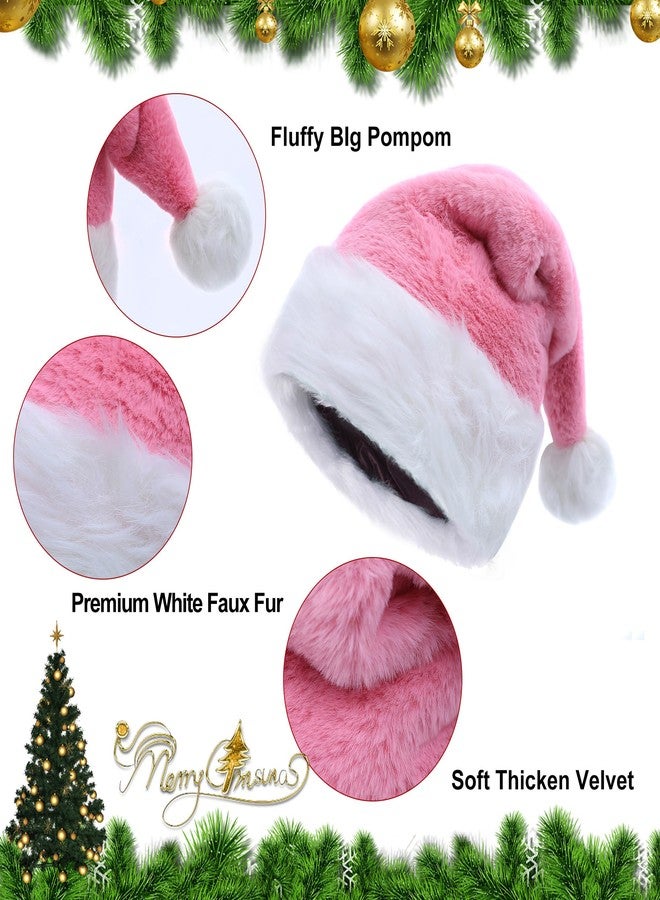 Eoocan Christmas Hat for Adult, Unisex Thicken Comfortable Plush Santa Hat for Christmas New Year Festive Theme Party Supply - Image 3