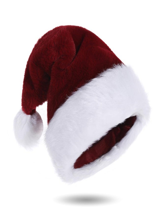 Eoocan Christmas Hat for Adult, Unisex Thicken Comfortable Plush Santa Hat for Christmas New Year Festive Theme Party Supply - Image 1