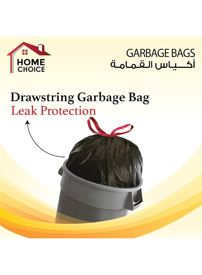 20 Gallons, Pack of 20 Drawstring Trash Bags, Drawstring Garbage Bags Rolls, Bio-Degradable, Size 78 x 68 cm, Bin Liners with Ribbon Neck Tie