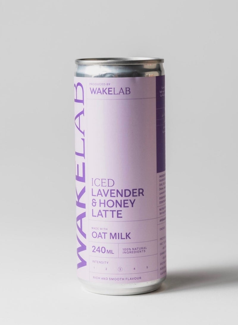 WAKELAB Iced Lavender and Honey Oat Latte 240ml - Image 1