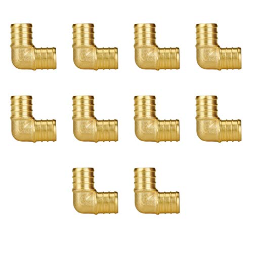 SUNGATOR Pex Fittings 3/4 Inch, SUNGATOR 10 PCS 3/4 Pex Elbow 90, No Lead Brass, ASTM F1807 - Image 1