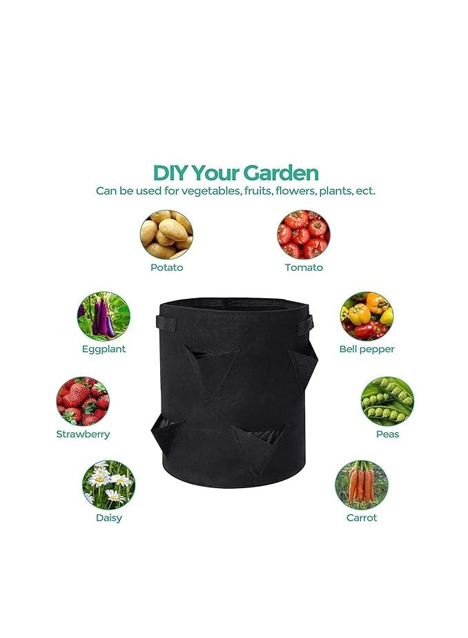 AMPLUCK Strawberry Plant Bag, Pack of 2 Garden Plant Bags Outdoor Fleece Textile Plant Bags for Strawberries Plants Potato Tomato Flower with Sturdy Handles and Viewing Window - Image 2