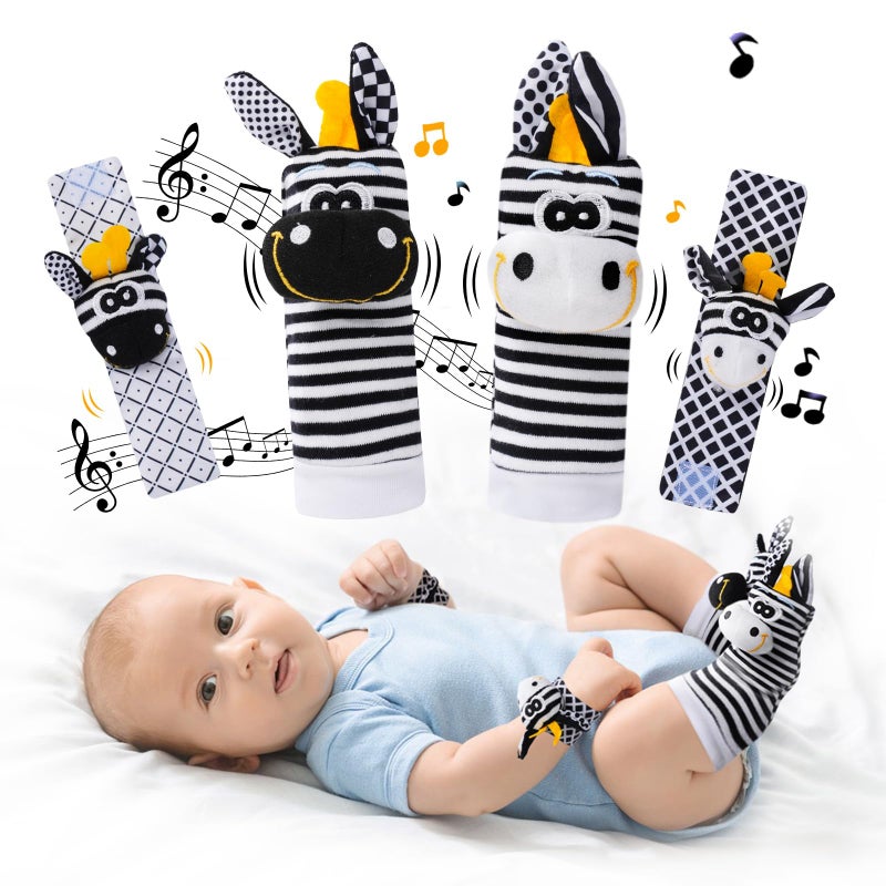 PHEZAPA Baby Toys 06 MonthsHigh Contrast Baby Toys for NewbornBlack and White ToysInfant Rattle Socks and Wrist ToyNewborn Toys 0 3 Months Brain Development06 Months Babies Boy Girl Gift - Image 2