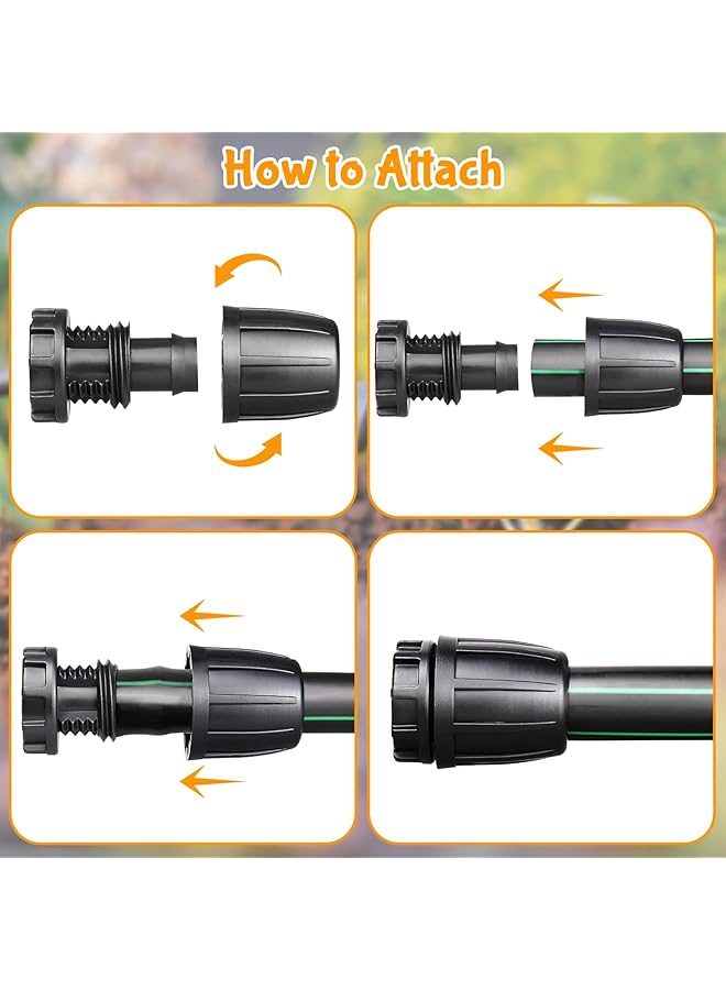 erorex 20 Pack Drip Irrigation Fittings For 1 2 Inch Drip Tubing 1 2 Inch Drip Line End Caps Anti Drop Locked Nut Barbed Plug Connectors Garden Irrigation System Parts 1 2 Inch Id X 0.65 Inch Od - Image 3