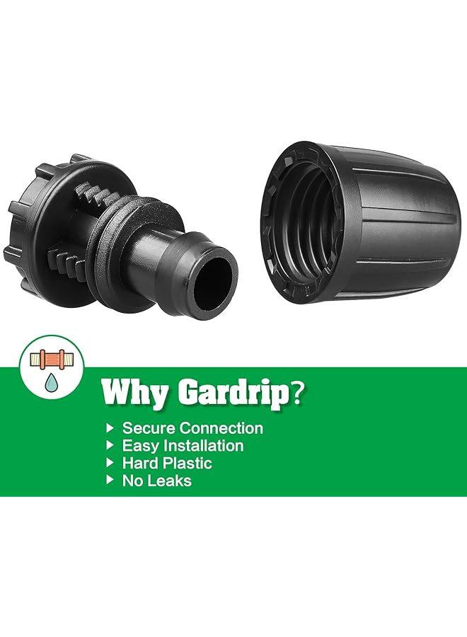 erorex 20 Pack Drip Irrigation Fittings For 1 2 Inch Drip Tubing 1 2 Inch Drip Line End Caps Anti Drop Locked Nut Barbed Plug Connectors Garden Irrigation System Parts 1 2 Inch Id X 0.65 Inch Od - Image 5