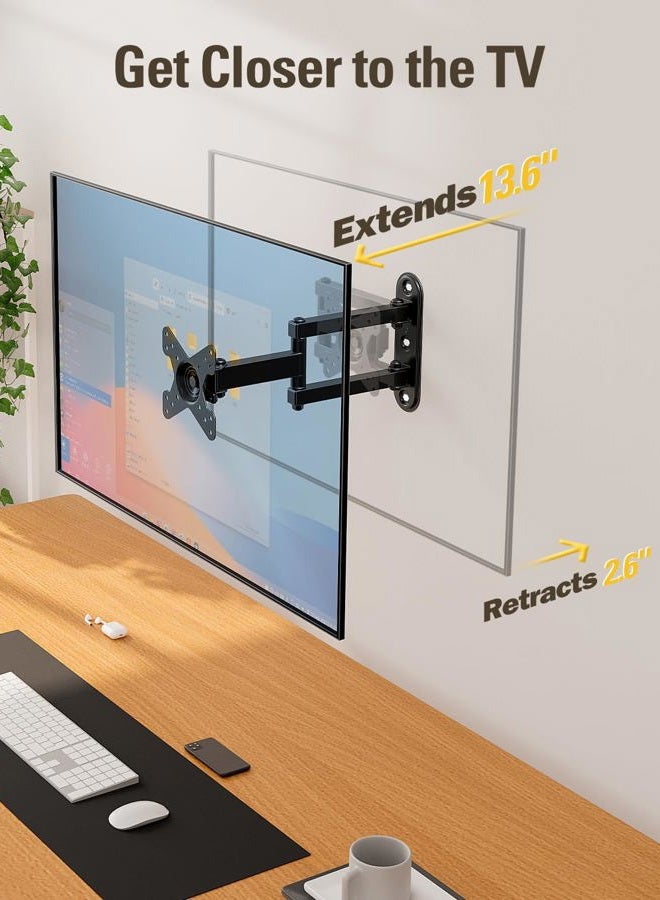 Mounting Dream Full Motion Monitor Wall Mount TV Bracket for 10-26 Inch LED, LCD Flat Screen TV and Monitor, TV Mount with Swivel Articulating Arm, Monitor Mount Up to VESA 100x100mm and 33LBS MD2463 - Image 4