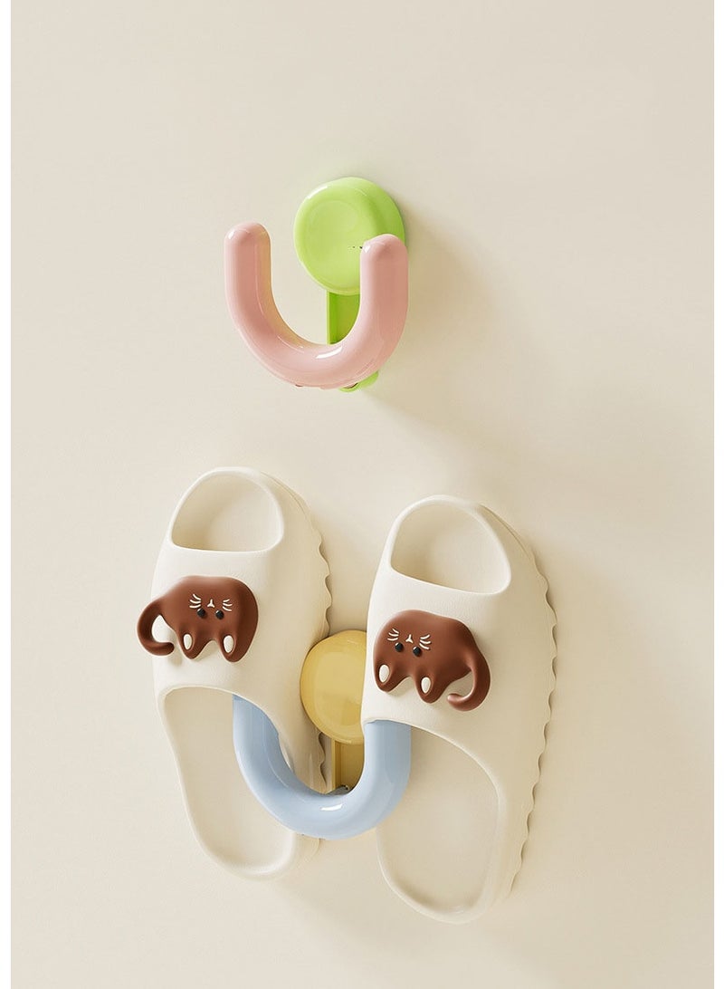 HOMESTAR Pastel Color Suction Slipper Hooks | No-Drill Vacuum Press Mount | ABS+PET Eco-Friendly Material | 5KG Heavy Duty Adhesion | Multi-Shoe Storage Design | Bathroom Door Organizer | Waterproof & Rustproof | Easy Access Door-Friendly - Image 2