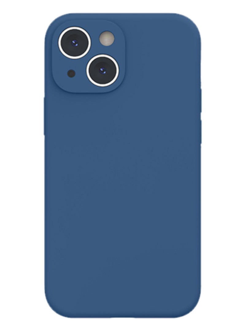 Theodor غطاء حماية فائق النحافة مصنوع من جل السيليكون السائل مع حماية كاملة للجسم ومضاد للخدش ومضاد للصدمات لهاتف iPhone 15 من السيليكون السائل باللون الأزرق الداكن - Image 1