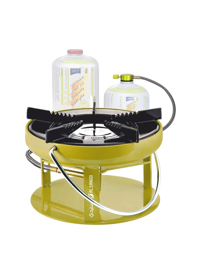 AL SANIDI Surhead indian Gas Stove for camping, Small gas stove, Green, 18.5 Cm - Image 1