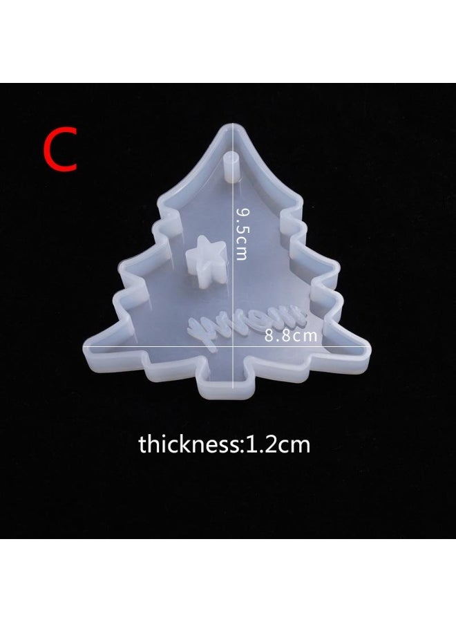 Christmas Tree DIY Resin Crystal Epoxy Mould Snowflake Elk Pendant Bag Decoration Resin Aroma Gypsum Plaster Silicone Mould