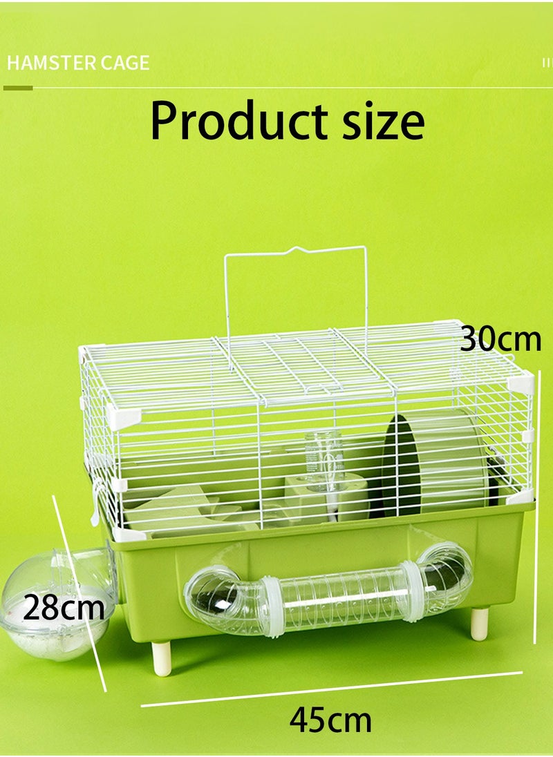 Kidle - Portable Hamster Cage Small Animal Cage Small Animal Cage with Portable Carry Handle Room with Wheel Food Dish Water Bottle - Image 1