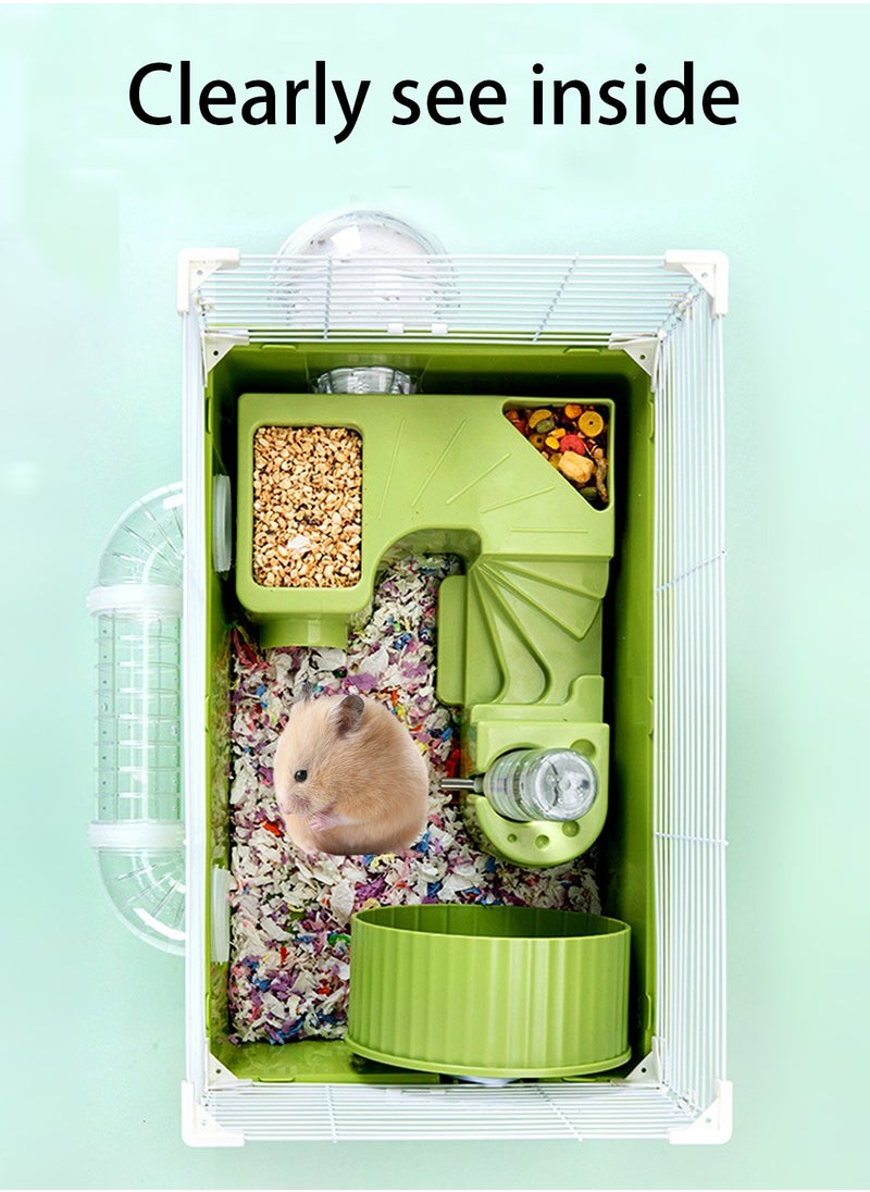 Kidle - Portable Hamster Cage Small Animal Cage Small Animal Cage with Portable Carry Handle Room with Wheel Food Dish Water Bottle - Image 1