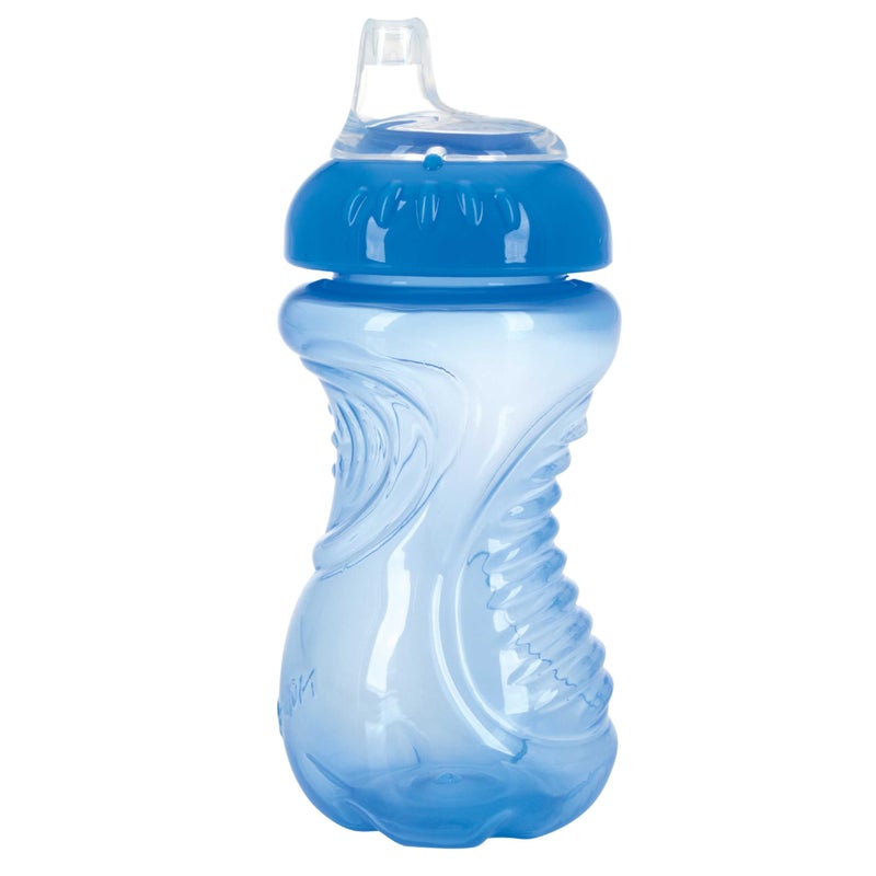 Nuby 2-Pack No Spill Easy Grip Trainer Cup 10 oz, Blue and Green - Image 2