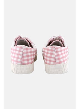 Tretorn Women Medium Lace Up Gingham Print Casual Shoes, Pink  - Image 3