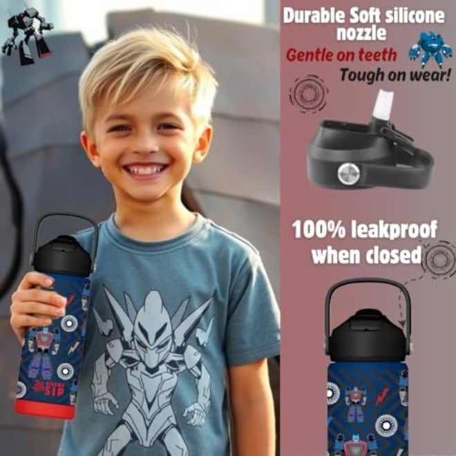 Oceanic Boys Stainless Steel Water Bottle 550ml 18oz Double-Wall Vacuum Insulated 304 Stainless steel Water Bottle BPA FREE Leak  Proof - Image 3