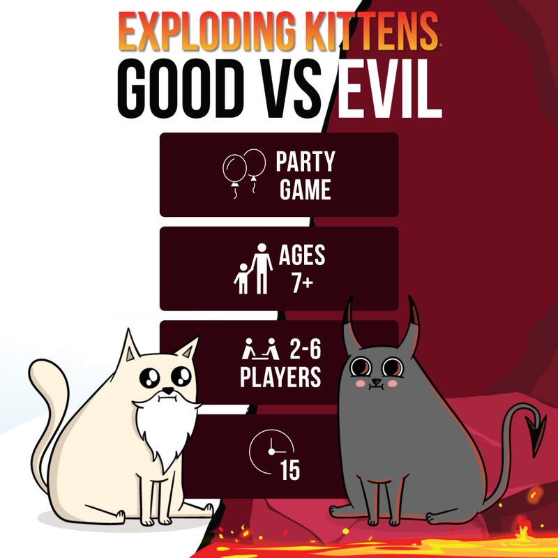 Exploding Kittens LLC Exploding Kittens Good vs. Evil - 2-5 Players - Ages 7+ - Inspired by Netflix Show - High Stakes Family Card Game - Ideal for Party, Family Night - Animated Netflix Show - Image 2