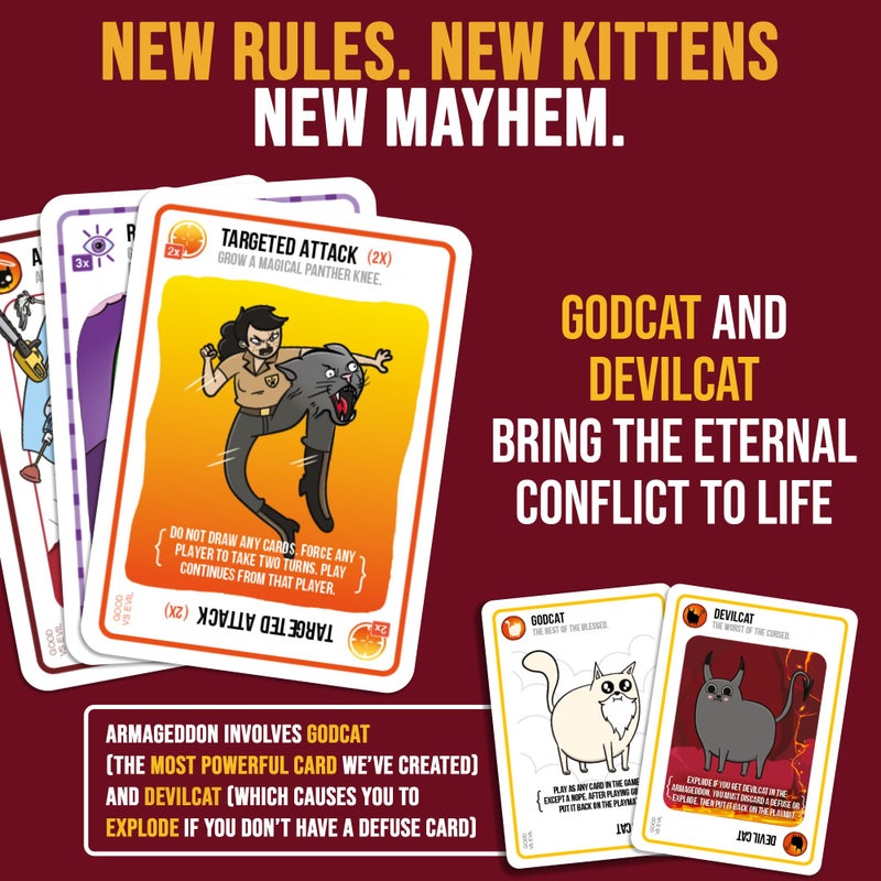 Exploding Kittens LLC Exploding Kittens Good vs. Evil - 2-5 Players - Ages 7+ - Inspired by Netflix Show - High Stakes Family Card Game - Ideal for Party, Family Night - Animated Netflix Show - Image 3