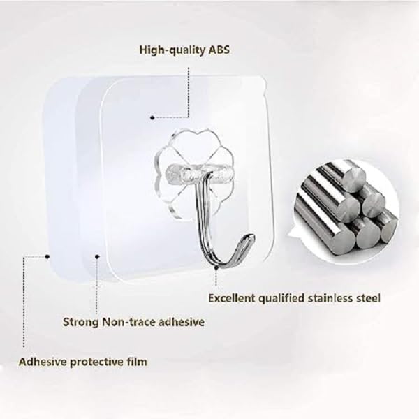 VONITY self Adhesive Hooks Heavy DutyRoom Accessories for BedroomPhoto Frame Hanging Hooks for WallKitchen AccessoriesHooks for Wall Without DrillingHome Sweet Home Wall Hanging 7896523 - Image 4