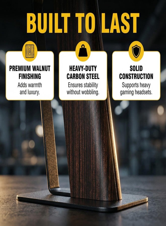 Gunking Heavy-Duty Headphone Stand,Headset Stand,Headphone Holder for Desk,Gaming Headset Holder. - Image 4