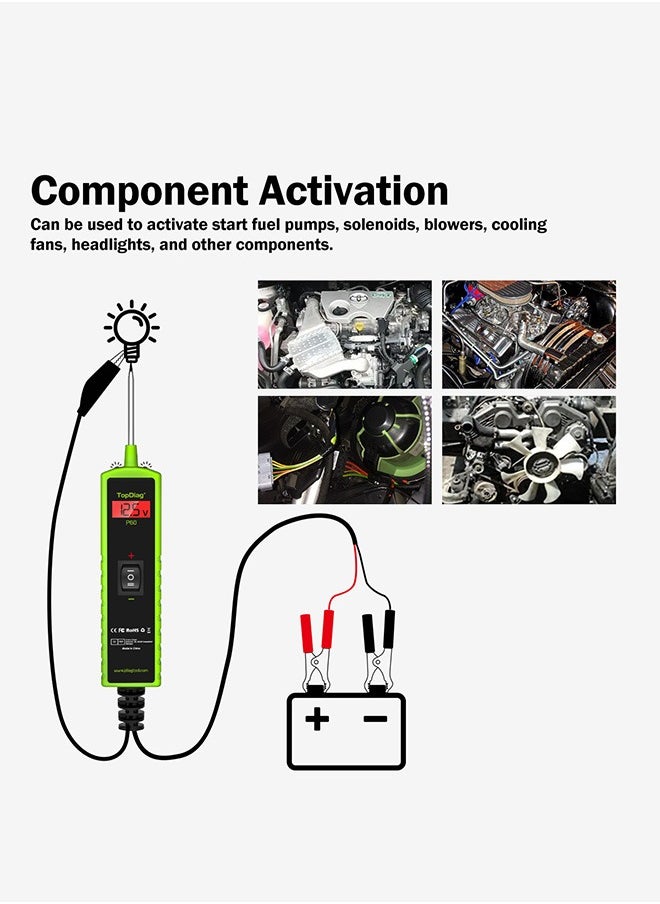 TopDiag - Automotive Circuit Tester Power Circuit Probe Kit Car Voltage/Resistant Tester Diagnostic Tool Component Activation 6/12/24V with Over-Load/Short Circuit Protecting for Car Maintain & Repairing - Image 1