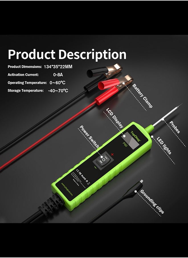 TopDiag - Automotive Circuit Tester Power Circuit Probe Kit Car Voltage/Resistant Tester Diagnostic Tool Component Activation 6/12/24V with Over-Load/Short Circuit Protecting for Car Maintain & Repairing - Image 1