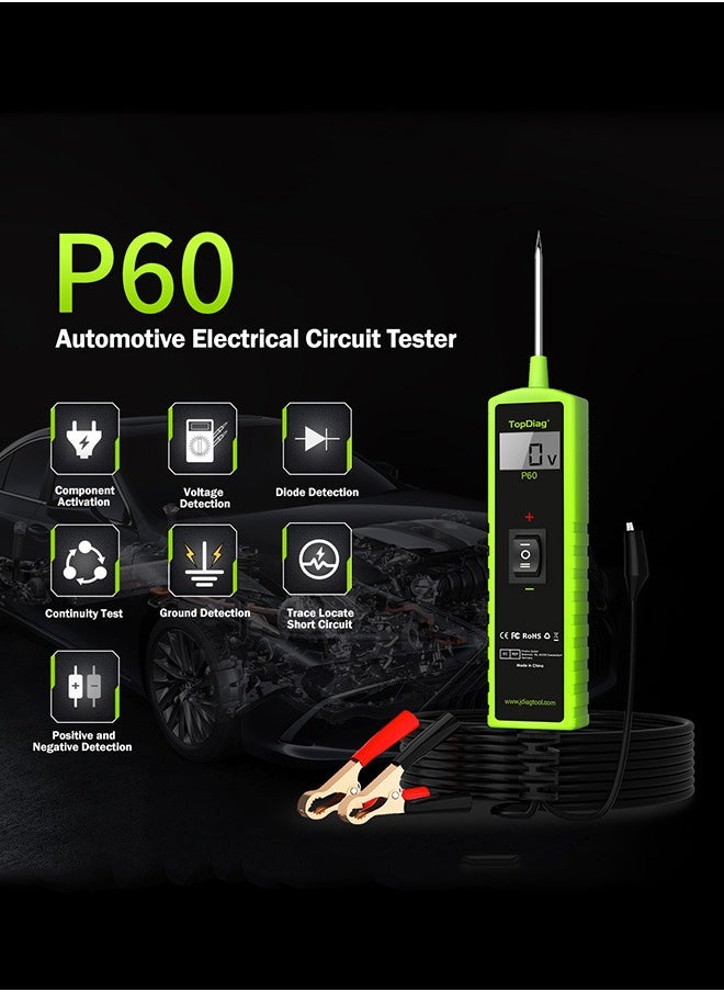 TopDiag - Automotive Circuit Tester Power Circuit Probe Kit Car Voltage/Resistant Tester Diagnostic Tool Component Activation 6/12/24V with Over-Load/Short Circuit Protecting for Car Maintain & Repairing - Image 1