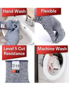 LACOT GENERAL TRADING LLC 2 Pair Cut Resistant Gloves Level 5 Protection for Kitchen, Upgrade Safety Anti Cutting Gloves for Meat Cutting, Wood Carving, Mandolin Slicing and More  - Image 3