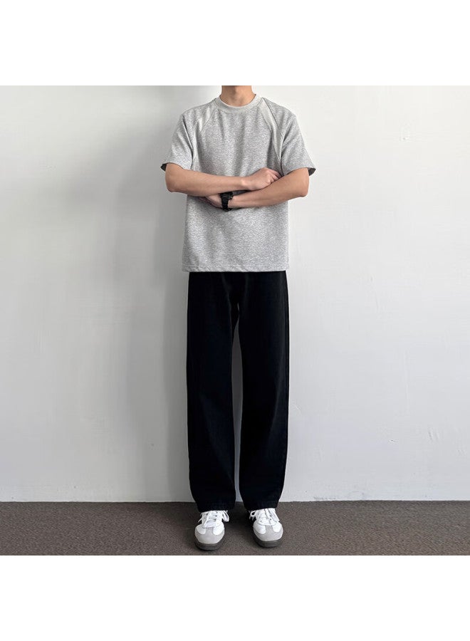 Swamp Area American Retro Loose Straight-leg Men's Autumn And Winter Washed Jeans, Casual Versatile Long Pants K882 Black 2XL - Image 4