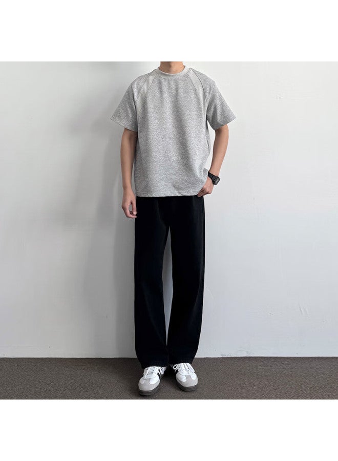 Swamp Area American Retro Loose Straight-leg Men's Autumn And Winter Washed Jeans, Casual Versatile Long Pants K882 Black 2XL - Image 2