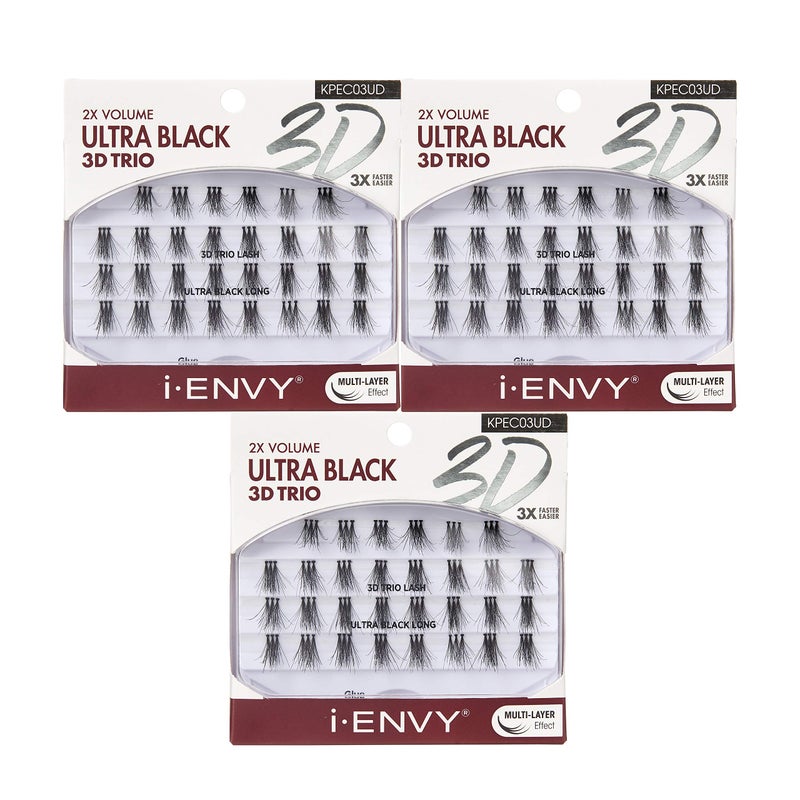 i.Envy i-ENVY 3D Trio Ultra Black Long Lashes (3 PACK) - Image 1