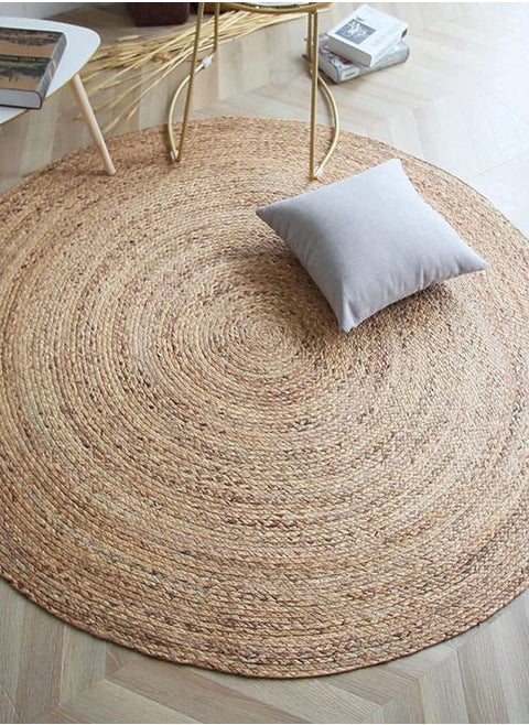 LINGWEI Natural Jute Rug Carpet Jute Carpet Hand Jute Carpet For Living room Bedroom Hallway Hand Made Area Jute Carpet Doormat Natural Braided Floor Mat For Kitchen Seagrass Rug
