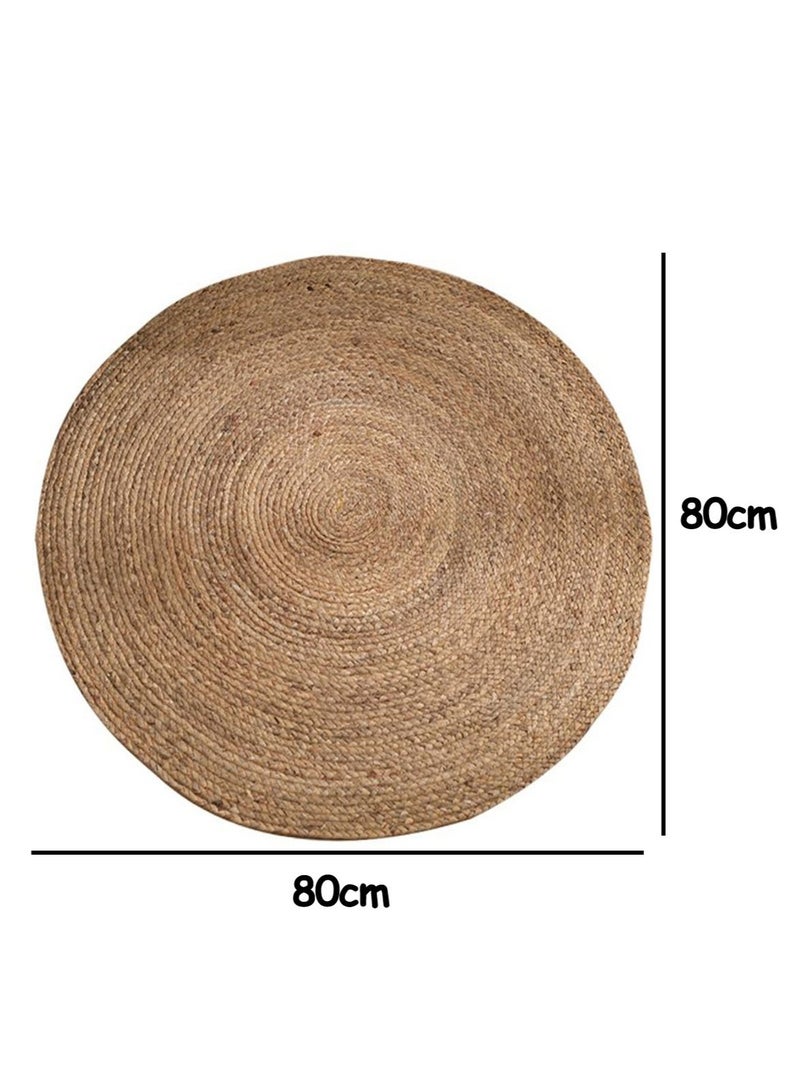 LINGWEI Natural Jute Rug Carpet Jute Carpet Hand Jute Carpet For Living room Bedroom Hallway Hand Made Area Jute Carpet Doormat Natural Braided Floor Mat For Kitchen Seagrass Rug