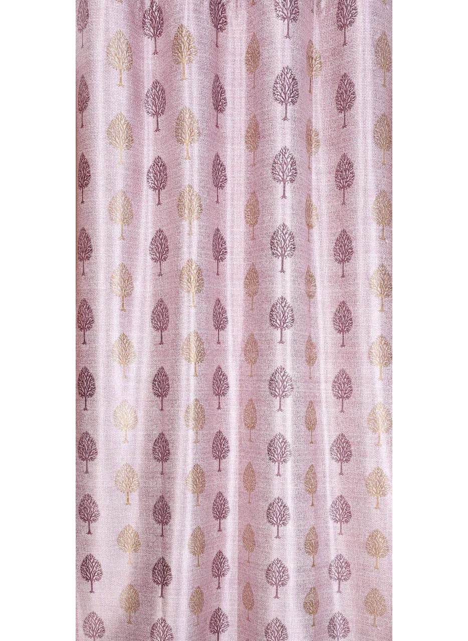 AMI CREATION Ami Creation Polyresin Tree Print Light Filtering Semi Sheer Home Decorative Curtains for Balcony Living Room 10 feet Long Pink Set of 2  - Image 2