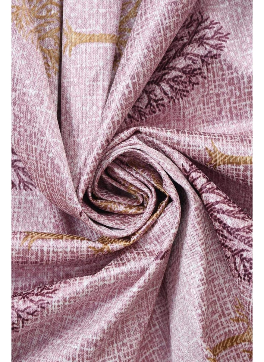 AMI CREATION Ami Creation Polyresin Tree Print Light Filtering Semi Sheer Home Decorative Curtains for Balcony Living Room 10 feet Long Pink Set of 2  - Image 3