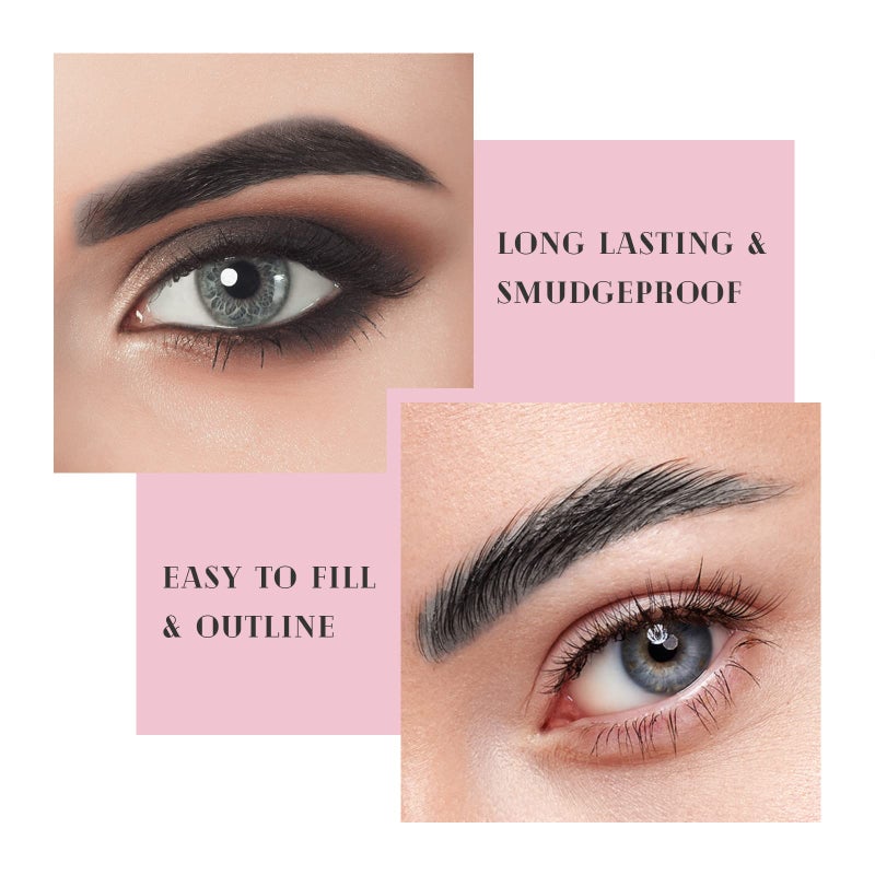 Music Flower Eyebrow Pencil Double Ended, Waterproof Natural Brow Enhancing Pen, Long lasting Eye Makeup, Pack of 1, Black - Image 5