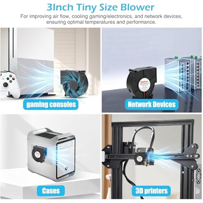 75MM X 30MM 12V BLOWER COOLING FAN DUAL BALL 12 VOLT DC CENTRIFUGAL FAN 2PIN FOR AMPLIFIER RV FRIDGE COMPUTER CASE VENTILATION OR PROJECT REPLACEMENT PART KIT - Image 3