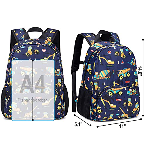 BTOOP Backpack for Kids Boys Girls Preschool Kindergarten Bookbag Set with Lunch Box Truck Toddler School Bag, navy Blue - Image 3