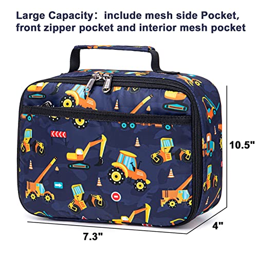 BTOOP Backpack for Kids Boys Girls Preschool Kindergarten Bookbag Set with Lunch Box Truck Toddler School Bag, navy Blue - Image 4