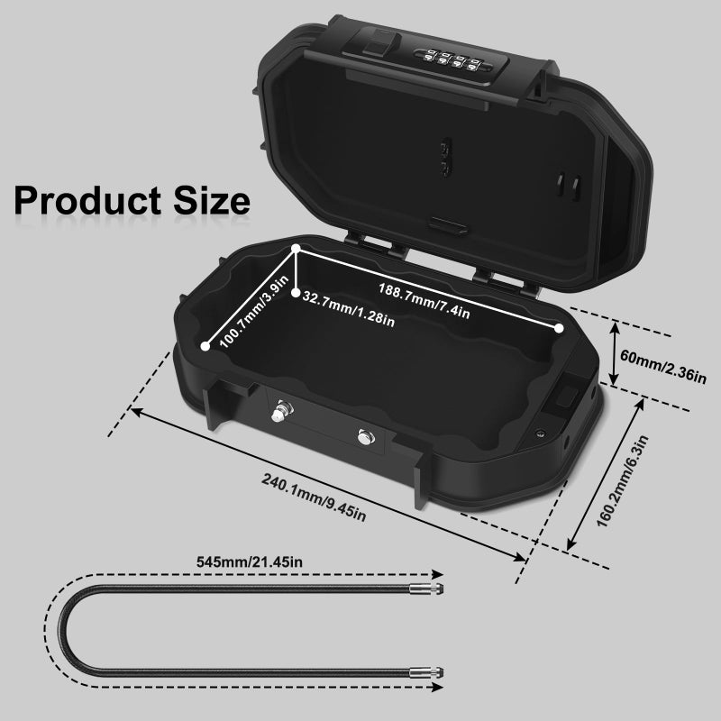 Diyife Portable Safe Box, [Waterproof] Travel Safe Lock Box with Code, 4 Digit Combination Lock Anti-Theft Lock Box with Removable Chain, Portable Lockbox for Beach Outdoor Dorm Hotel Home, 910g - Image 2