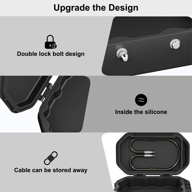 Diyife Portable Safe Box, [Waterproof] Travel Safe Lock Box with Code, 4 Digit Combination Lock Anti-Theft Lock Box with Removable Chain, Portable Lockbox for Beach Outdoor Dorm Hotel Home, 910g - Image 4