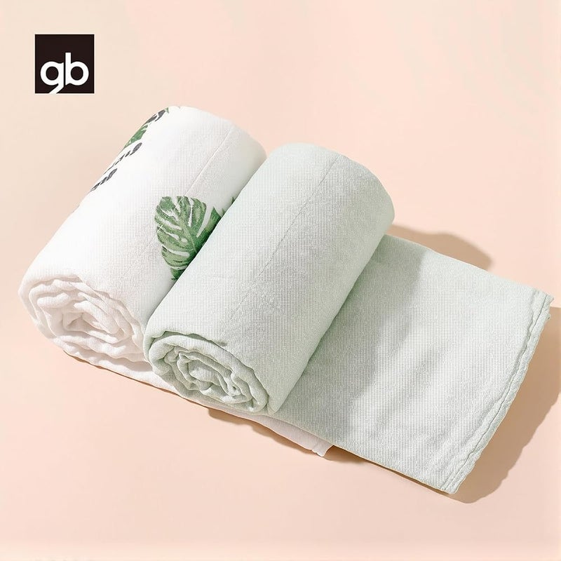 gb 4-Layer Muslin Swaddle Blanket 43" x 43" for Baby, 2-Pack Receiving Blanket for Boy and Girl, 110x110cm Breathable Newborn Swaddle Wrap, Soft Bath Towel - Image 3