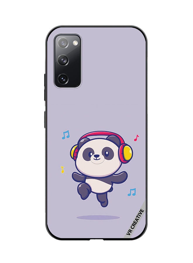VR CREATIVE Protective Case Cover For Samsung Galaxy S20 FE 5G Panda With Headphone Design Multicolour - Image 1